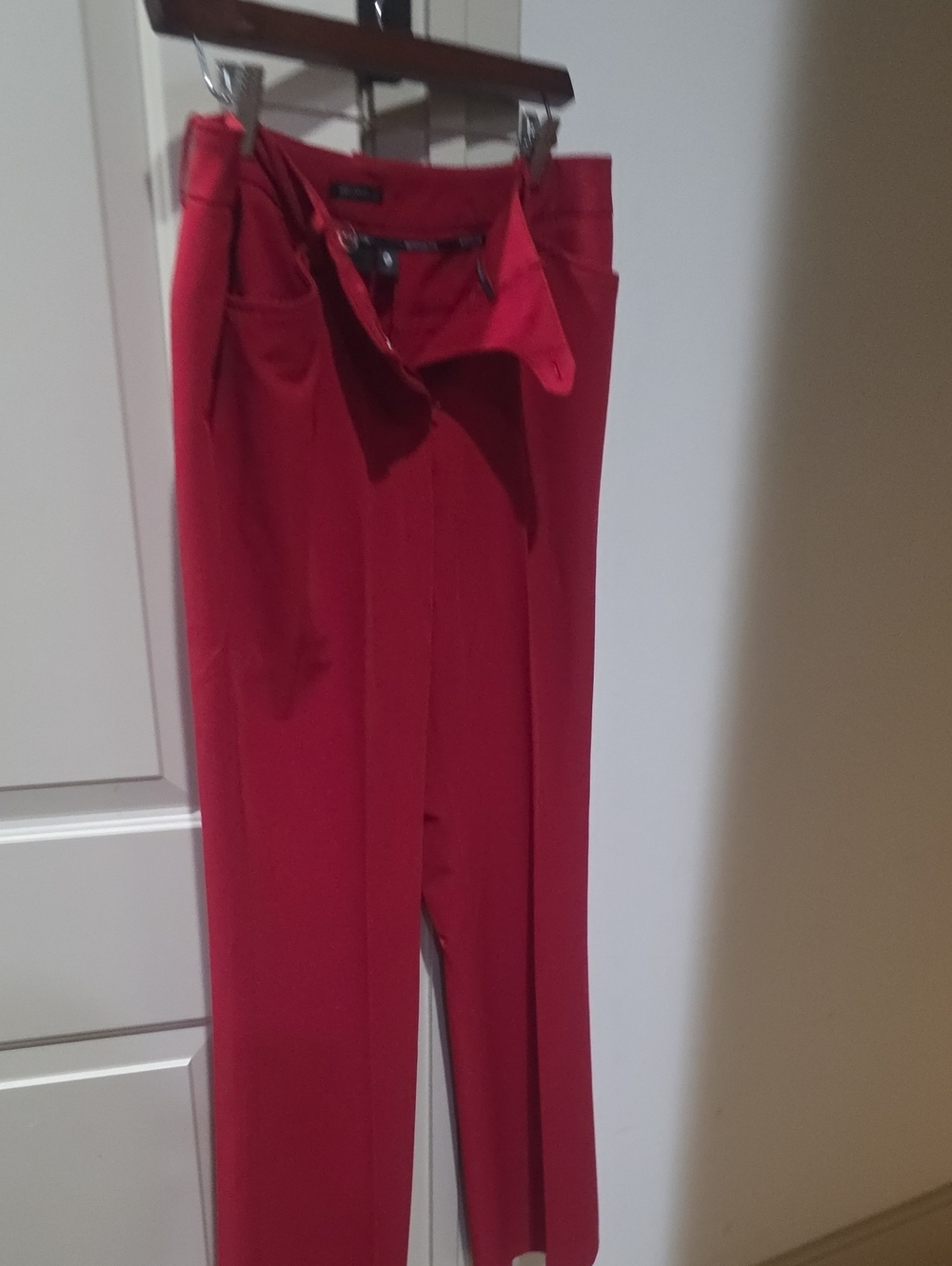 Worthington Bright Red High-Waist Straight-Leg Trousers